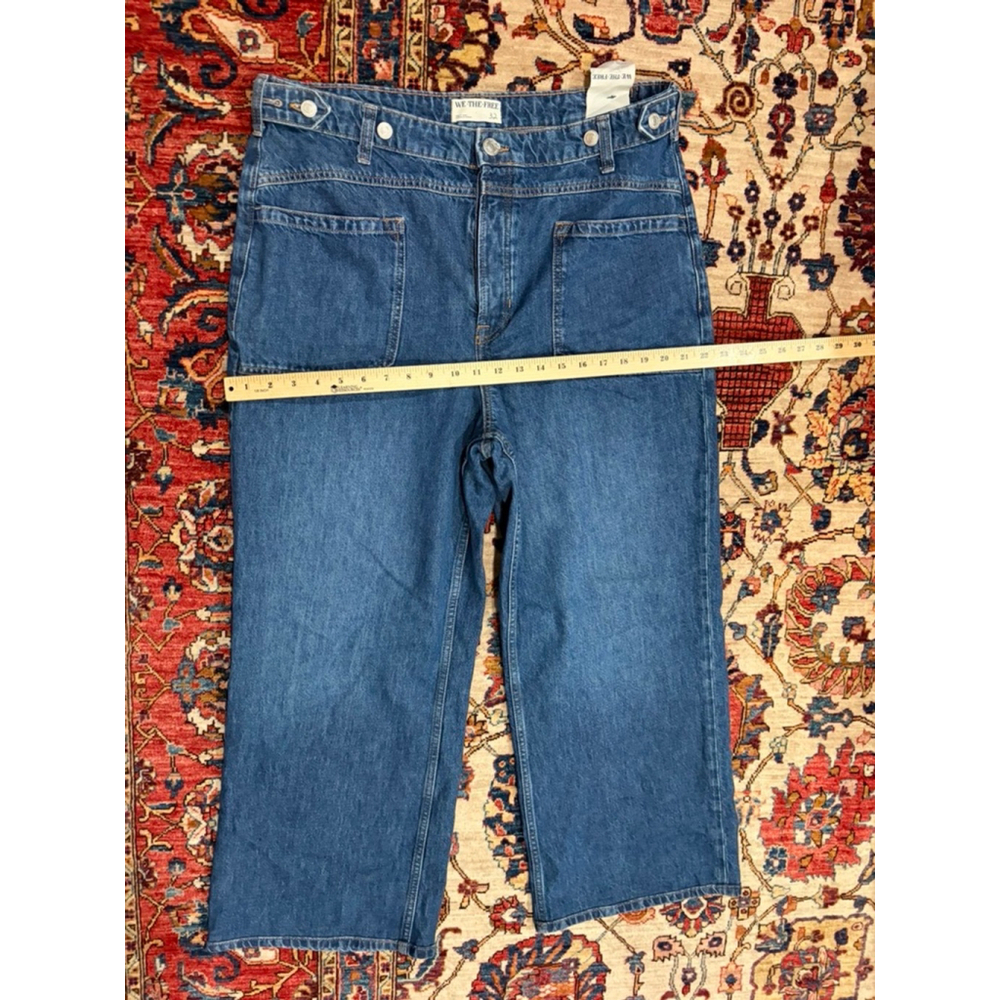 New Free People We The Free Palmer Cuffed Jeans Women’s 32 High Rise Cropped - Picture 3 of 12